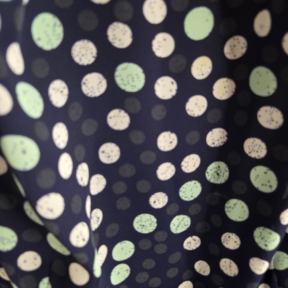 Elle Womens Polka Dot Sleeveless Dress With Bow Belt Blue/White Size 12 - Picture 7 of 13